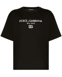Dolce & Gabbana - Magliette in cotone con marchio - Lyst