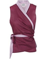 Niu - Overhemden ,Rood ,Katoen Top Double-Face Mangostano - Lyst