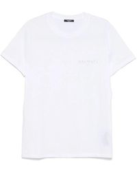 Balmain - Weißes rundhals t-shirt mit kurzen ärmeln - Lyst