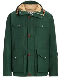 Ralph Lauren - Grüne field jacket mit logo - Lyst