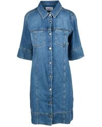 Marella - Denim-Chemisierkleid Aus Baumwolle - Lyst
