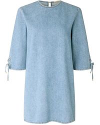 Sessun - Denim Jurk Tot Op De Knie - Lyst