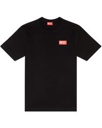 DIESEL - T-shirt con patch del logo - Lyst
