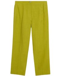 Oltre - Cropped-Hose Aus Leinenmischung - Lyst