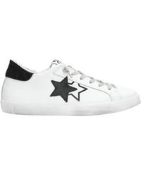 2Star - Schoenen ,Wit ,Leer Witte Leren Prime Star Sneakers Met Zwarte Leren Details - Lyst