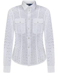 Polo Ralph Lauren - Camicia in lino bianca con chiusura a bottoni - Lyst
