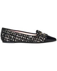 Pretty Ballerinas - Leder- und stoffbouclé-schuhe - Lyst