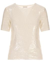 P.A.R.O.S.H. - Overhemden ,Wit ,Pailletten Full Sequins Blouse - Lyst