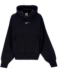 Nike - Oversized fleece hoodie schwarz/weiß - Lyst