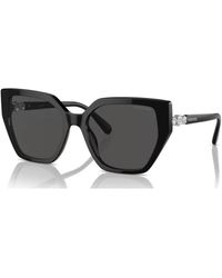 Swarovski - Schwarze/dunkelgraue sonnenbrille,grüne sonnenbrille - Lyst