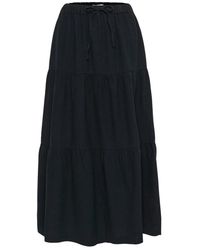 Part Two - Rokken ,Blauw ,Katoen Donkerblauwe Rok Met Ruchedetails - Lyst