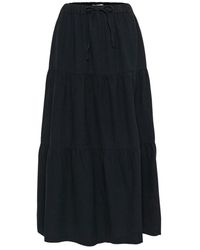 Part Two - Rokken ,Blauw ,Katoen Donkerblauwe Rok Met Ruchedetails - Lyst