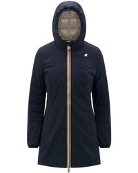 K-Way - Jassen ,Blauw ,Polyester Denise St Thermo Reversible Down Jacket - Lyst
