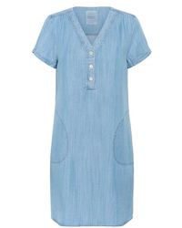 Part Two - Kleedjes ,Blauw ,Denim Lichtblauwe Denim Jurk Met V-Hals - Lyst