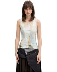 ANDERSSON BELL - Vis & Vlinder Kant Geborduurd Tanktop - Lyst