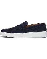GIORGIO - Blaue Wildleder Loafers Mit Sportlichem Look - Lyst
