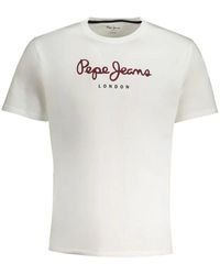 Pepe Jeans - Weißes baumwoll-crew-neck-t-shirt - Lyst