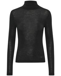 Inwear - Truien & Vesten ,Zwart ,Wol Zwarte Coltrui Lange Mouw - Lyst