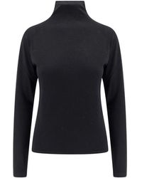 The Row - Truien & Vesten ,Zwart ,Wol Zwarte Lichtgewicht Wollen Trui Met Lange Mouwen - Lyst