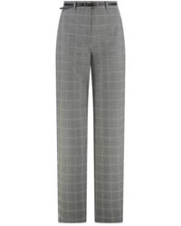 Max Mara - Plaid Broek Met Wijde Pijpen - Lyst