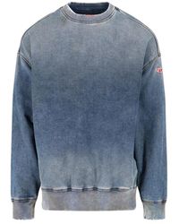 DIESEL - Hoodies & Sweatvesten ,Blauw ,Katoen Stijlvolle Hoodies Voor Mannen - Lyst