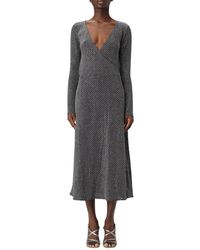Karl Lagerfeld - Metallic Dot Print Midi Wrap Kleid - Lyst