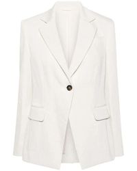 Brunello Cucinelli - Jassen ,Witte Jas Voor Een Stijlvolle Uitstraling - Lyst