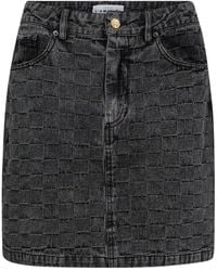 Haute L'Amitié - Schwarzer Denim-Crop-Rock - Lyst