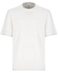 Brunello Cucinelli - Weiße baumwoll-t-shirt für männer - Lyst