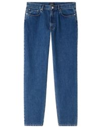 A.P.C. - High-waisted indigo lavati jeans - Lyst