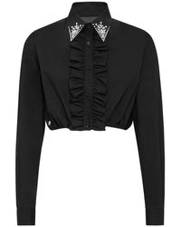 Philipp Plein - Poplin Cropped Shirt - Lyst