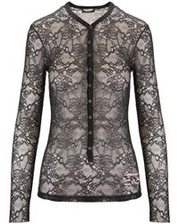 DSquared² - Mini V-Ausschnitt Nachthemd Mit Spitze - Lyst