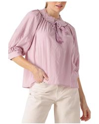 Lolly's Laundry - Overhemden ,Roze ,Elegante Lila Blouse - Lyst