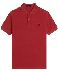 Fred Perry - Tops ,Rood ,Katoen Slim Fit Plain Polo Met Strepen - Lyst