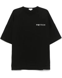 McQueen - Tops ,Zwart ,Katoen Exploded Logo Print T-Shirt - Lyst