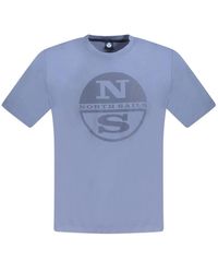 North Sails - Tops ,Blauw ,Katoen Blauw Katoen T-Shirt - Lyst