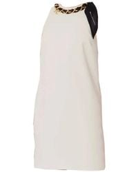 Elisabetta Franchi - Ausgestelltes minikleid mit ketten- und schal-detail - Lyst