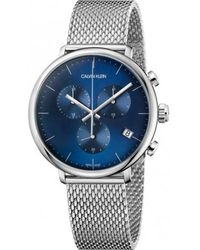 Calvin Klein - High noon quarzuhr - blaues zifferblatt, edelstahlarmband - Lyst