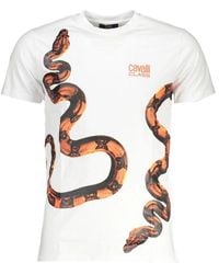 Roberto Cavalli - Print Logo Kurzarm T-Shirt - Lyst