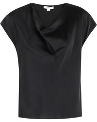 Vince - Overhemden ,Zwart ,Satijn Zijden Blouse Met Cowl-Hals - Lyst