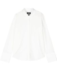 A.P.C. - Camisa blanca de popelina - Lyst