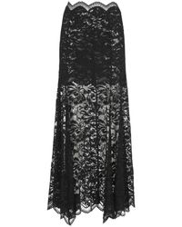 Rabanne - Rokken ,Zwart ,Leer Lace Maxi Rok - Lyst