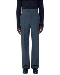 Jil Sander - Broeken ,Grijs ,Wol Tailored Wool-Blend Broeken - Lyst