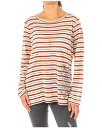 La Martina - Tops ,Veelkleurig ,Linnen Gestreept T-Shirt Met Lange Mouwen - Lyst