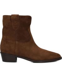 Lina Locchi - Braune Wildleder Stiefeletten - Lyst