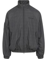 Balenciaga - Plaid Zip-Up Jacket - Lyst