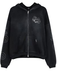 Represent - Hoodies & Sweatvesten ,Zwart ,Katoen Hoodie Met Ritssluiting - Lyst