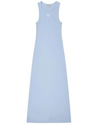 Munthe - Kleedjes ,Blauw ,Katoen Blauwe Rib Jurk Fezza Stijl - Lyst