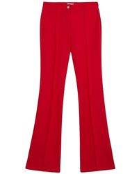 Oltre - Broeken ,Rood ,Leer Flared Broek - Lyst