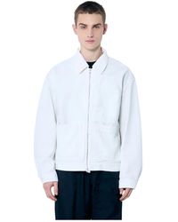 Dries Van Noten - Jassen ,Wit ,Katoen Klassiek Jack Met Rits Aan De Voorkant - Lyst